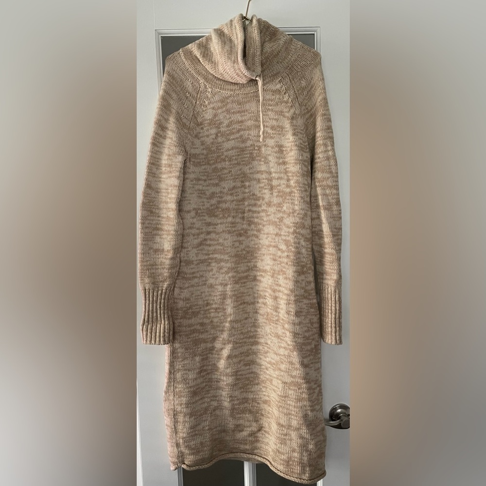 Athleta | Light Brown Sweater Turtleneck Dress